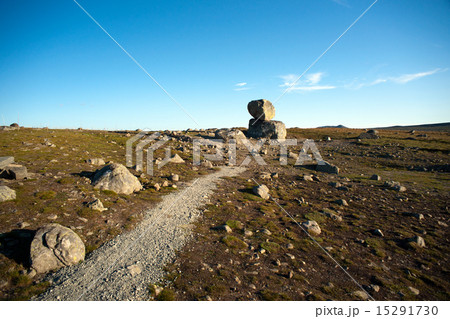 Big boulders on mountain plateau Valdresflye 15291730