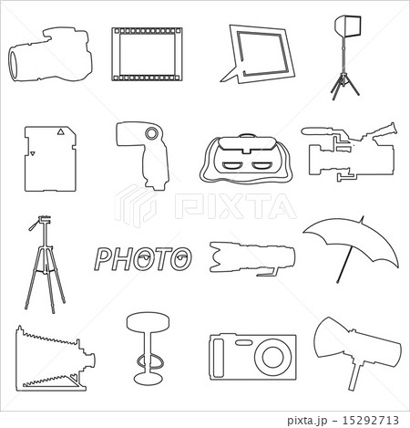 photographic and camera simple outline icons eps10 photographic and camera simple outline icons eps10 15292713