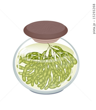 A Jar of Delicious Pickled Green Soybeans 15293268