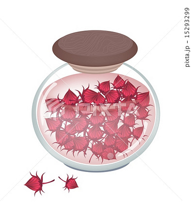 A Jar of Preserved Hibiscus Sabdariffa or Roselle 15293299