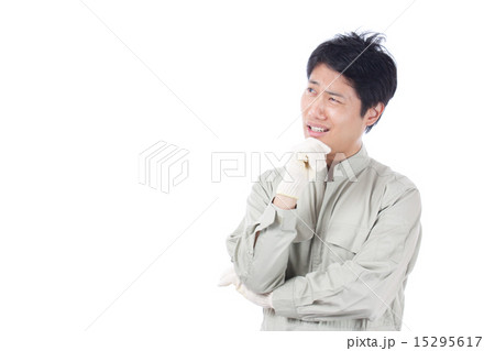 考える男性/作業着 考える男性/作業着 15295617