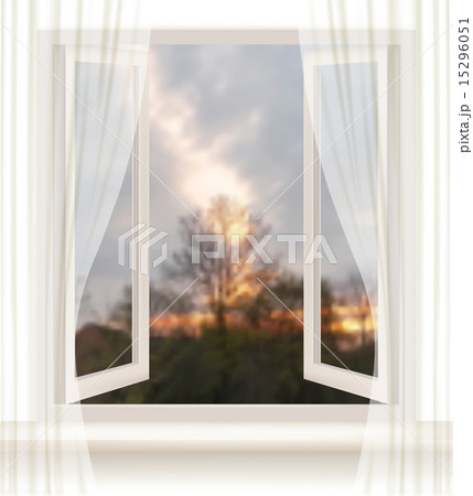 Background with an open window and an background 15296051
