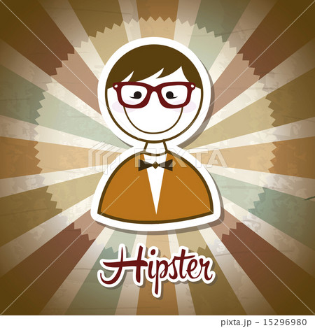 hipster illustration over retro background old style vector 15296980
