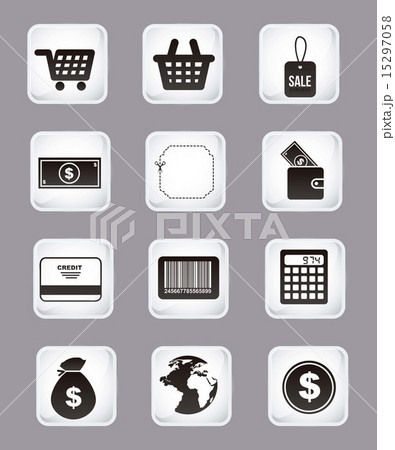 buy icons buttons over gray background vector illustration buy icons buttons over gray background vector illustration 15297058