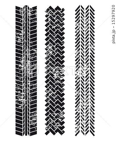 Tire Tracks Over White Background Vector のイラスト素材