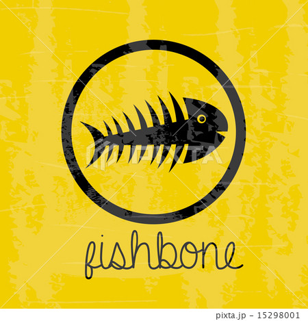 fishbone design over yellow background vector illustration fishbone design over yellow background vector illustration 15298001