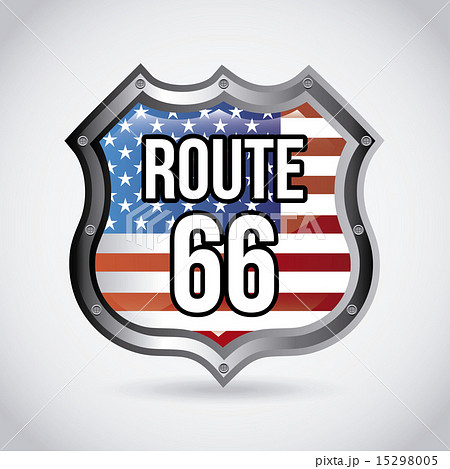 route 66 label over gray background vector illustration route 66 label over gray background vector illustration 15298005
