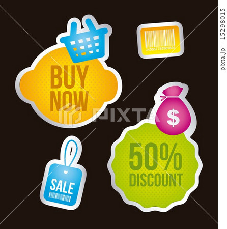 buy icons over labels over black background vector illustration 15298015