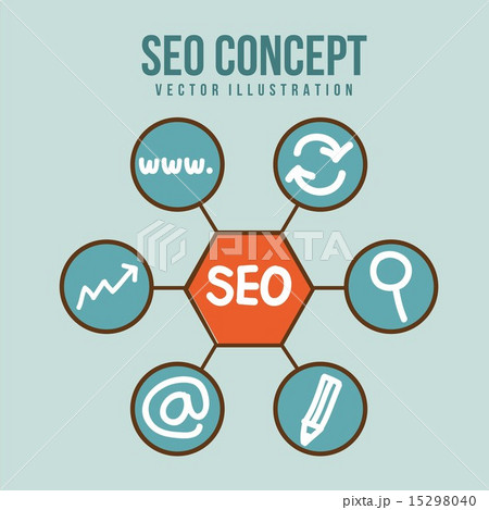 seo illustration with icons over blue background vector seo illustration with icons over blue background vector 15298040