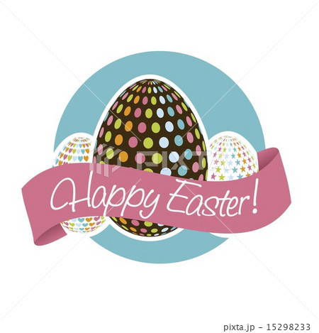 happy easter card blue background vector illustration 15298233