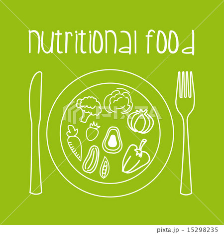 nutritional food over green background vector illustration 15298235