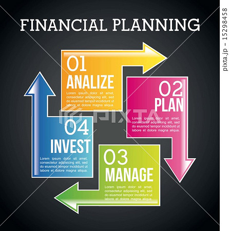 financial planning illustration over black background vector financial planning illustration over black background vector 15298458