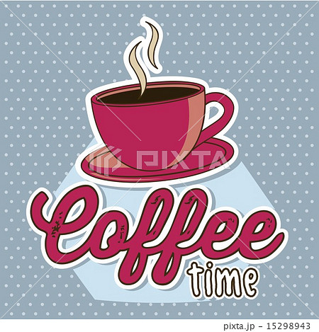coffee cup illustration over blue background vector 15298943