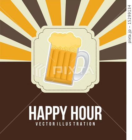 happy hour illustration with beer over vintage background vector happy hour illustration with beer over vintage background vector 15299134