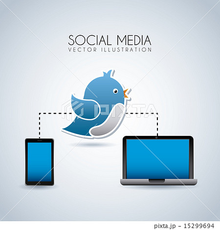 social media over blue background vector illustration 15299694