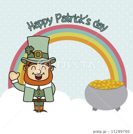 patrich\s day with rainbow and coins vintage vector 15299700