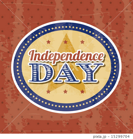 independence day label over red background vector 15299704