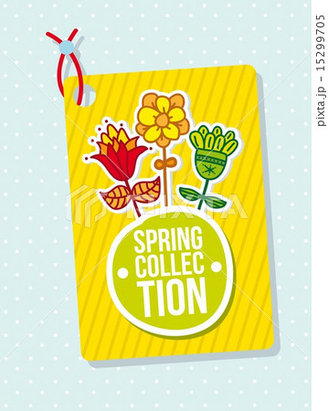 spring collection label with flowers vector illustration 15299705