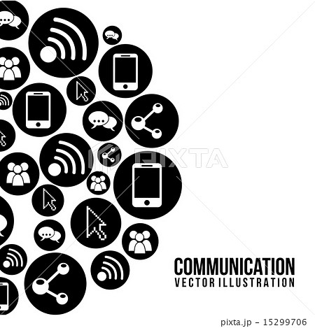 communication icons over white background vector illustration 15299706