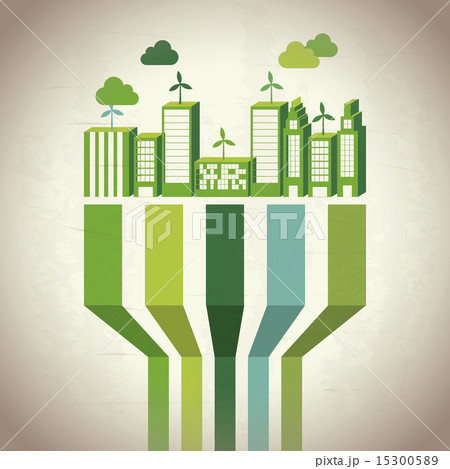 Industry sustainable development over beige background vector 15300589
