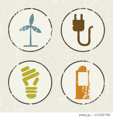 ecology icons over beige background vector illustration 15300790