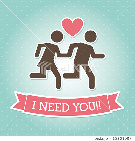 i need you over blue background vector illustration 15301007