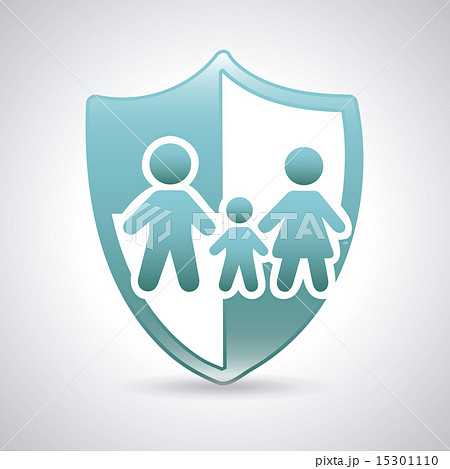 family shield over gray background vector illustration 15301110