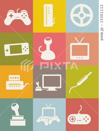 video game icons vintage style vector illustration video game icons vintage style vector illustration 15301112