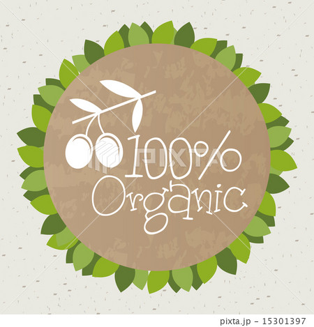 organic label over beige background vector illustration 15301397