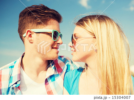 smiling couple having fun outdoors smiling couple having fun outdoors 15304007