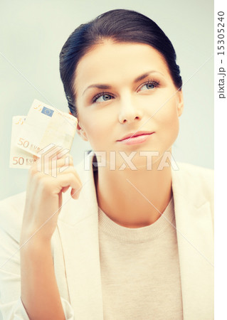 businesswoman with cash money businesswoman with cash money 15305240