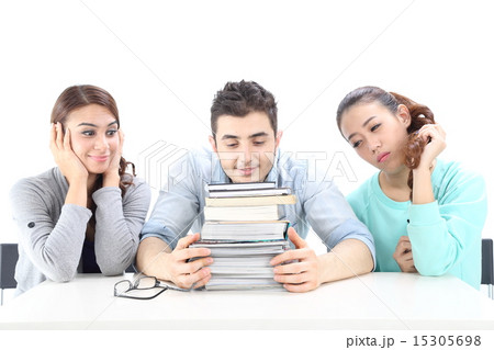 Male female book stack table 15305698