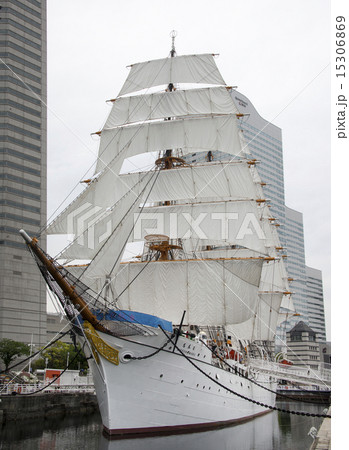 帆船日本丸の総帆展帆 15306869