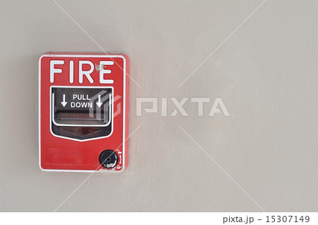 Fire alarm red box stick on wall Fire alarm red box stick on wall 15307149