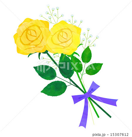黄色いバラの花束のイラスト素材