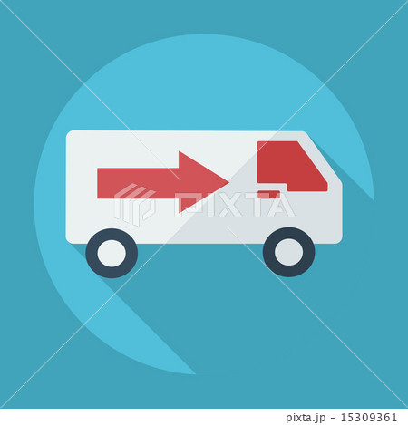 Flat modern design with shadow car delivery 15309361