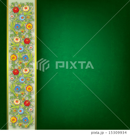 abstract floral ornament on green background abstract floral ornament on green background 15309934