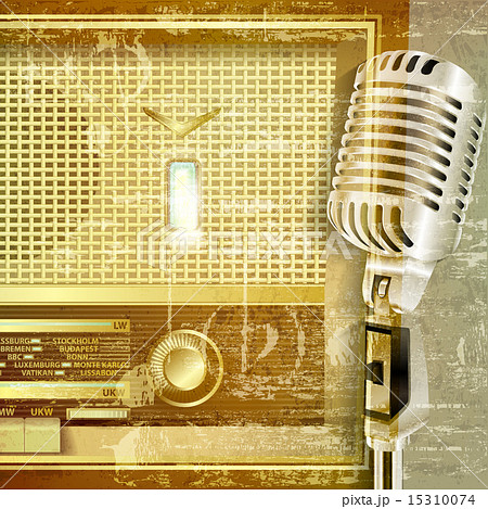 abstract background with retro radio and saxophone abstract background with retro radio and saxophone 15310074