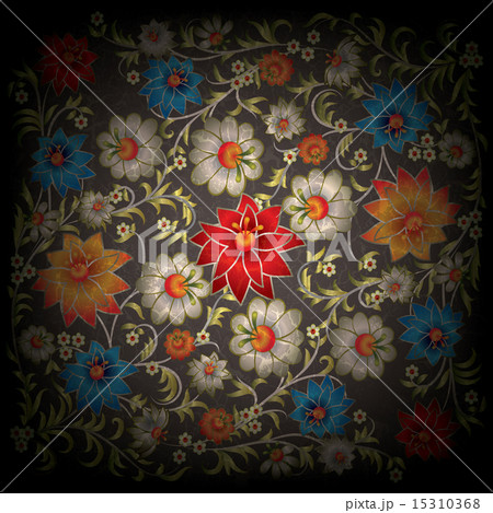 abstract grunge floral ornament with flowers abstract grunge floral ornament with flowers 15310368