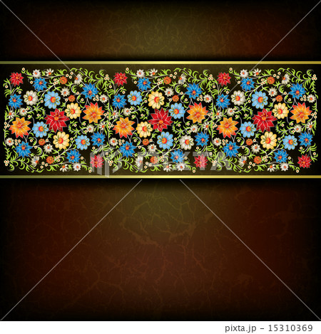abstract grunge floral ornament with flowers 15310369
