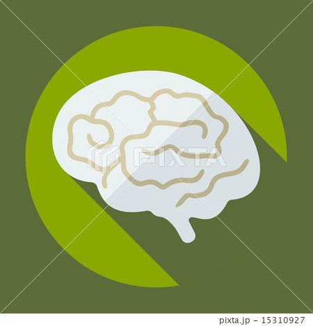 Flat modern design with shadow the brain 15310927