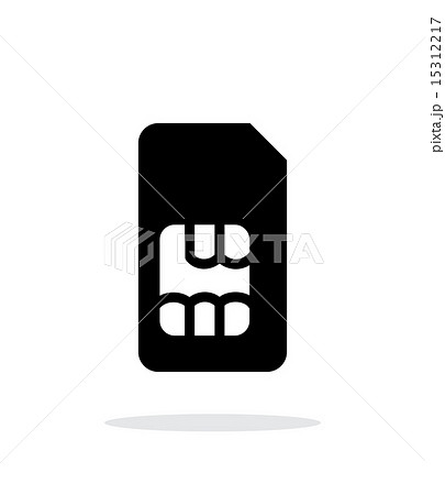 Standard SIM card simple icon on white background. 15312217