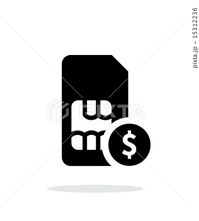 SIM card with dollar simple icon on white background. 15312236