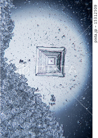 塩の結晶 顕微鏡写真 の写真素材
