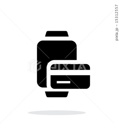 Payment card in smart watches simple icon on white background. Payment card in smart watches simple icon on white background. 15312557