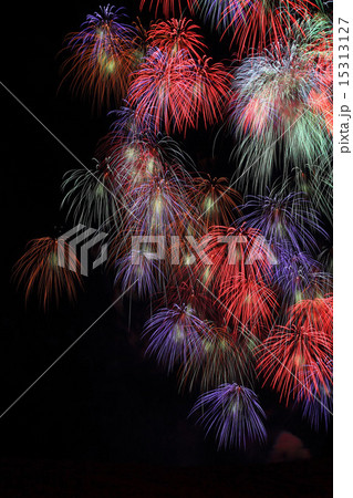 1月奈良 若草山焼き開始前の奈良礼讃大花火 15313127