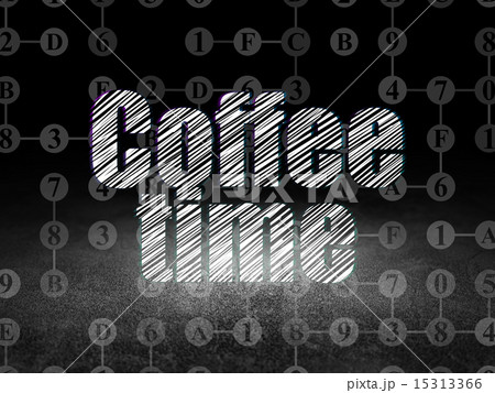Time concept: Coffee Time in grunge dark room Time concept: Coffee Time in grunge dark room 15313366