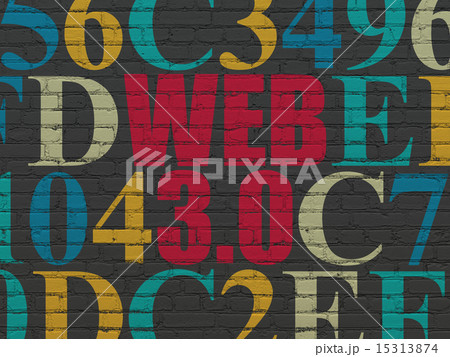Web development concept: Web 3.0 on wall background Web development concept: Web 3.0 on wall background 15313874