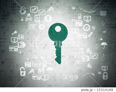 Privacy concept: Key on Digital Paper background 15314199