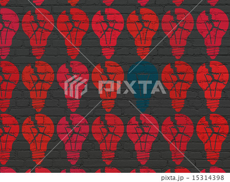 Finance concept: light bulb icon on wall background Finance concept: light bulb icon on wall background 15314398